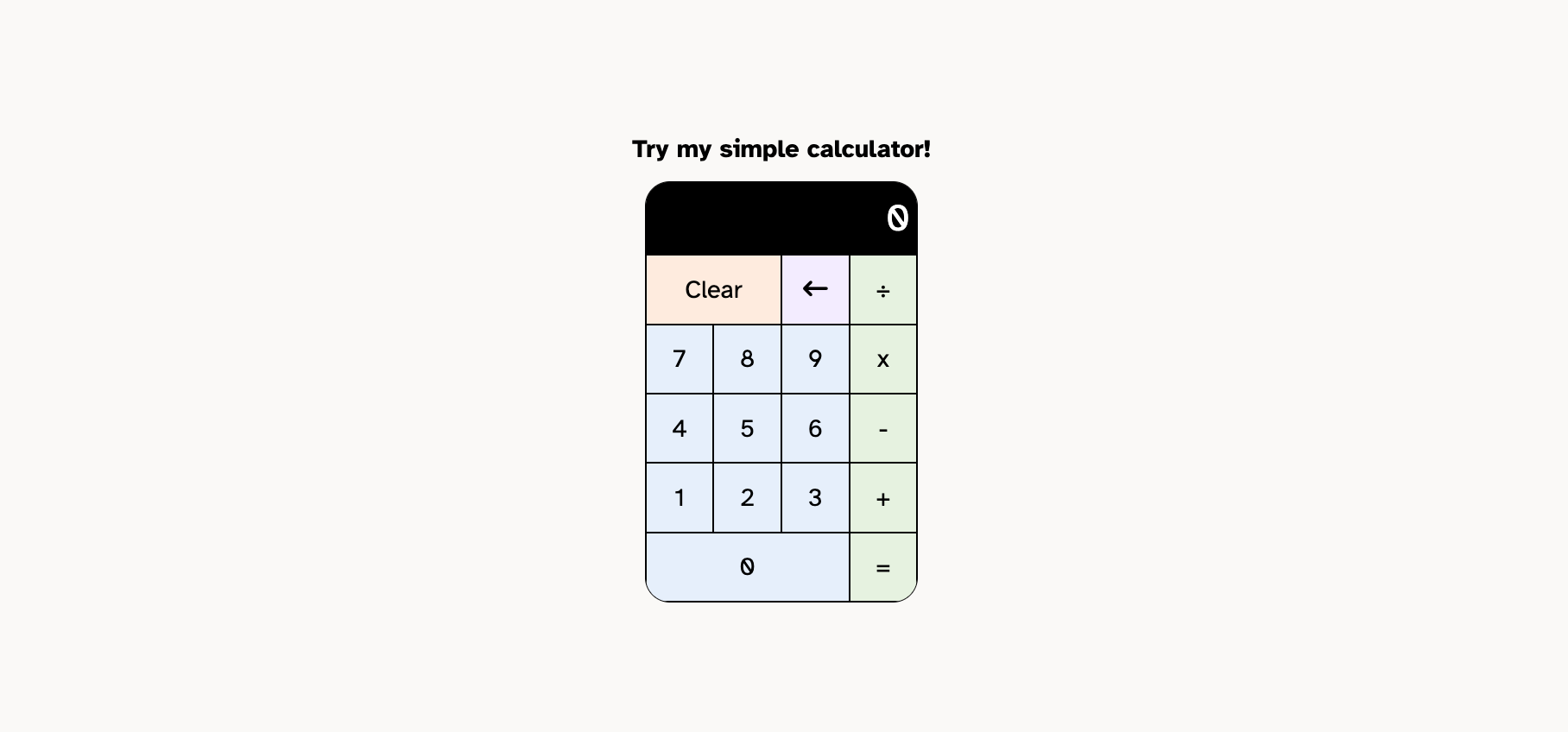 preview of simple calculator project